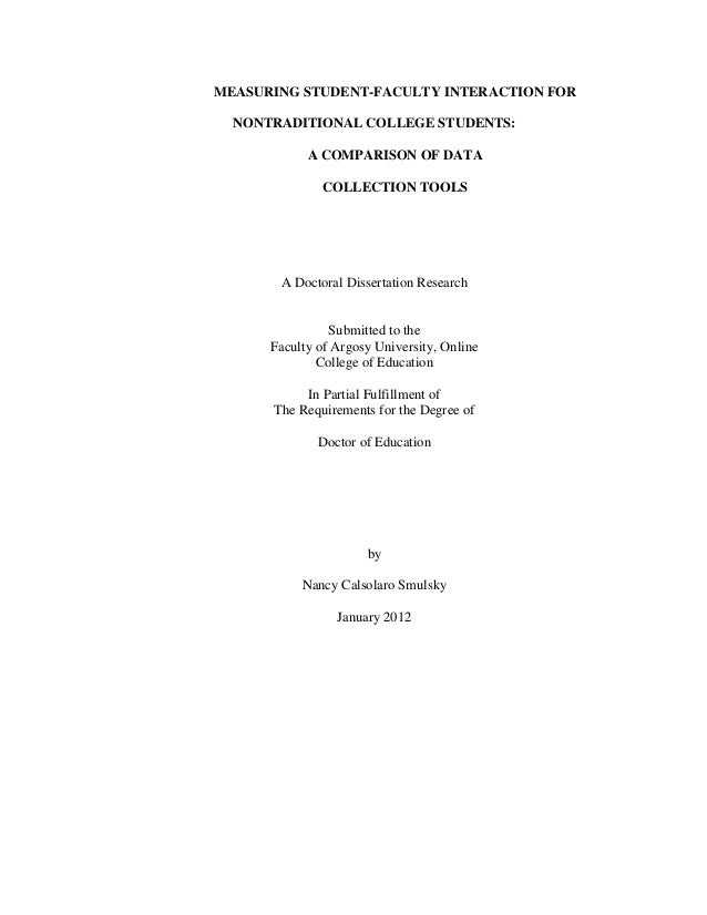 MEASURING STUDENT FACULTY INTERACTION FOR NONTRADITIONAL COLLEGE STUD