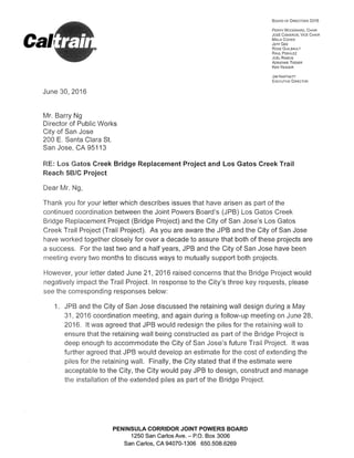 Caltrain response to 6 21-16 letter from San Jose