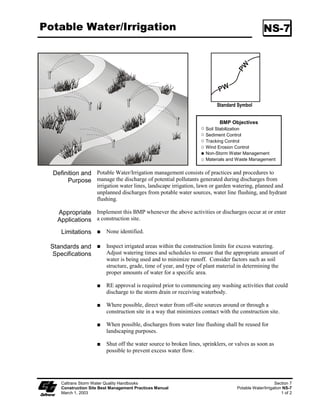 Sediment/Desilting Basin                                             SC-2




             FIGURE 3: MULTIPLE ORIFICE OUTLET RISER
                          NOT TO SCALE

   Caltrans Storm Water Quality Handbooks                                   Section 4
   Construction Site Best Management Practices Manual   Sediment/Desilting Basin SC-2
   March 1, 2003                                                             10 of 10
 