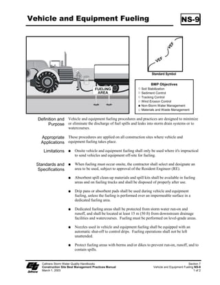 Check Dams                                                                                    SC-4


                                                                                    CD

                                                                            CD

                                                                         Standard Symbol

                                                                          BMP Objectives
                                                                    Soil Stabilization
                                                                    Sediment Control
                                                                    Tracking Control
                                                                    Wind Erosion Control
                                                                    Non-Storm Water Management
                                                                    Materials and Waste Management


  Definition and Check dams reduce scour and channel erosion by reducing flow velocity and
       Purpose encouraging sediment settlement. A check dam is a small device constructed of
                     rock, gravel bags, sandbags, fiber rolls, or other proprietary product placed across
                     a natural or man-made channel or drainage ditch.

   Appropriate            Check dams may be installed:
   Applications
                         ϑ     In small open channels that drain 4 ha (0 ac) or less.

                         ϑ     In steep channels where storm water runoff velocities exceed .5 m/s
                               (4.9 ft/sec).

                         ϑ     During the establishment of grass linings in drainage ditches or channels.

                         ϑ     In temporary ditches where the short length of service does not warrant
                               establishment of erosion-resistant linings.

                          This BMP may be implemented on a project-by-project basis with other
                          BMPs when determined necessary and feasible by the Resident Engineer
                          (RE).

     Limitations          Not to be used in live streams.

                          Not appropriate in channels that drain areas greater than 4 ha (0 ac).

                          Not to be placed in channels that are already grass lined unless erosion is
                          expected, as installation may damage vegetation.

                          Require extensive maintenance following high velocity flows.

                          Promotes sediment trapping, which can be re-suspended during subsequent
                          storms or removal of the check dam.


    Caltrans Storm Water Quality Handbooks                                                         Section 4
    Construction Site Best Management Practices Manual                                      Check Dams SC-4
    March 1, 2003                                                                                     1 of 5
 