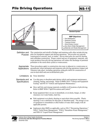 Check Dams                                                           SC-4




                                                        0.1 m to
                                                        1 m Max




   Caltrans Storm Water Quality Handbooks                                 Section 4
   Construction Site Best Management Practices Manual              Check Dams SC-4
   March 1, 2003                                                             5 of 5
 