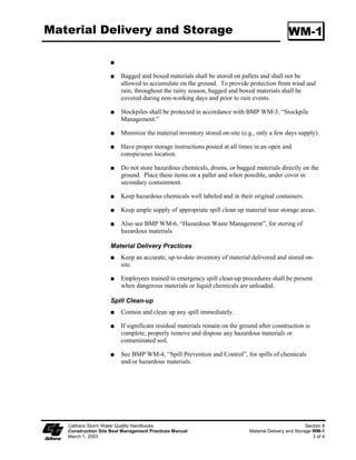 Sandbag Barrier                                              SC-8




   Caltrans Storm Water Quality Handbooks                         Section 4
   Construction Site Best Management Practices Manual   Sandbag Barrier SC-8
   March 1, 2003                                                       4 of 5
 