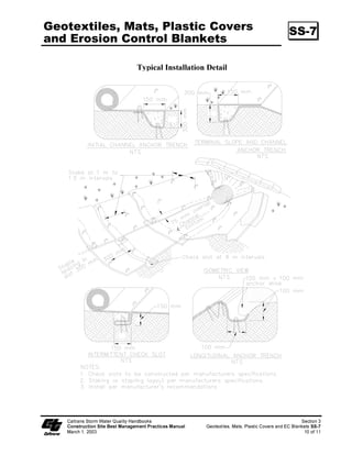 FHUWLILFDWLRQ RI FRPSOLDQFH VKDOO EH LQ DFFRUGDQFH ZLWK
                      6WDQGDUG 6SHFLILFDWLRQV 6HFWLRQ 

                      *HRWH[WLOHV
                           0DWHULDO VKDOO EH D ZRYHQ SROSURSOHQH IDEULF ZLWK PLQLPXP WKLFNQHVV RI
                            PP  LQFK 