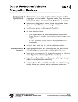 *HRWH[WLOHV 0DWV 3ODVWLF RYHUV                                                                 66
DQG (URVLRQ RQWURO %ODQNHWV

                    3ODVWLF RYHUV
                         3ODVWLF VKHHWLQJ VKDOO KDYH D PLQLPXP WKLFNQHVV RI  PLO DQG VKDOO EH NHHG
                         LQ DW WKH WRS RI VORSH DQG ILUPO KHOG LQ SODFH ZLWK VDQGEDJV RU RWKHU ZHLJKWV
                         SODFHG QR PRUH WKDQ  P  IW 