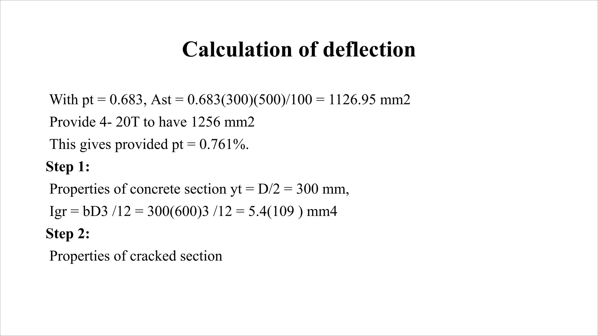 Calulation of deflection and crack width according to is 456 2000 | PDF