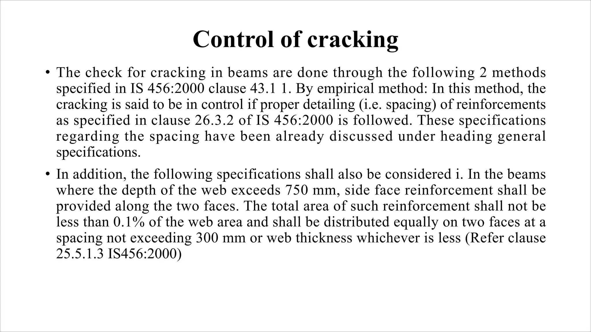 Calulation of deflection and crack width according to is 456 2000 | PDF