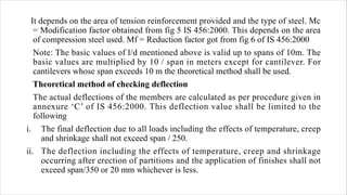 Calulation of deflection and crack width according to is 456 2000 | PDF