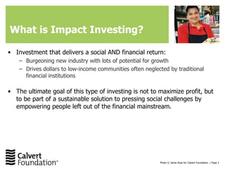 Calvert Foundation Overview | PPT