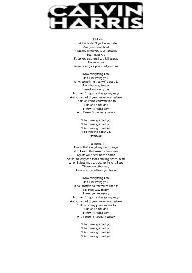 Calvin Harris Lyrics Calvin Harris Lyrics