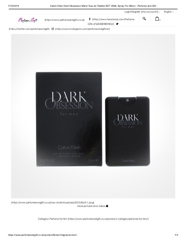 dark obsession eau de toilette spray by calvin klein