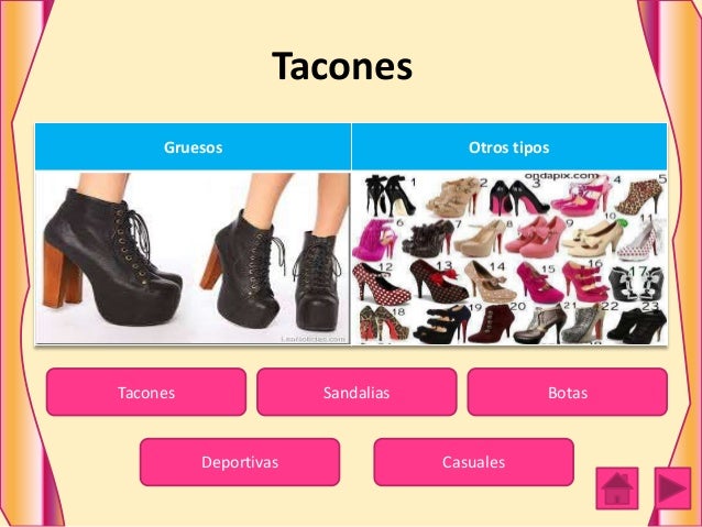 Tipos de calzado para dama