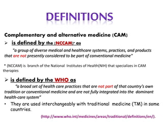 complementary alternative medicine CAM | PPTX