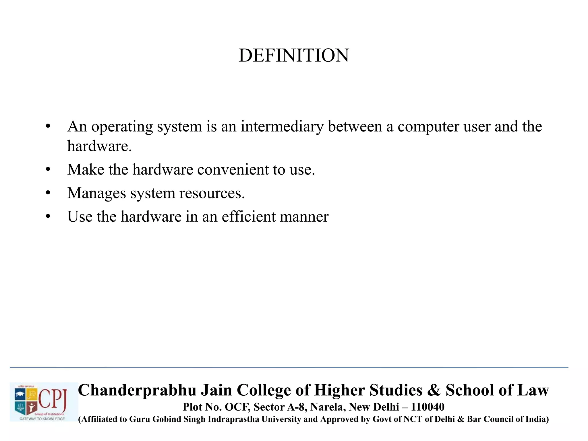 Introduction to operating system | PPT