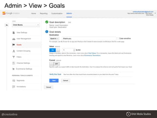 Admin > View > Goals
@crestodina
 