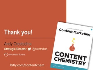 Thank you!
Andy Crestodina
Strategic Director | @crestodina
bitly.com/contentchem
 