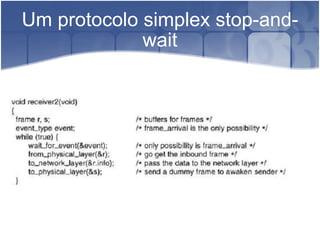 Um protocolo simplex stop-and-wait 