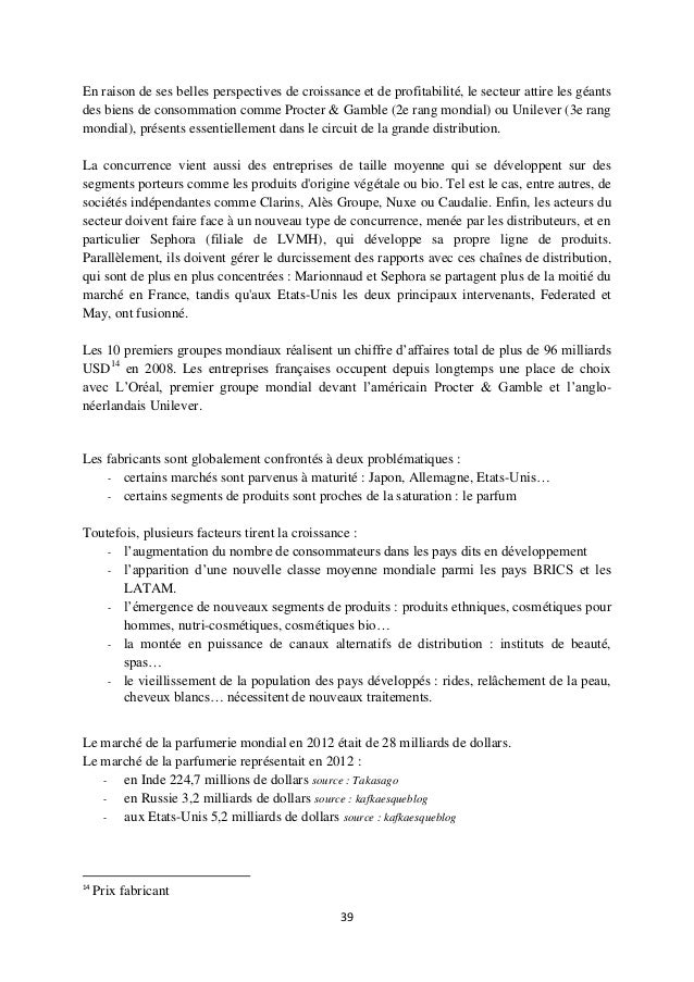 le marché de la parfumerie