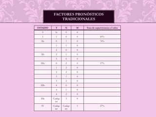Factores pronósticos tradicionales 