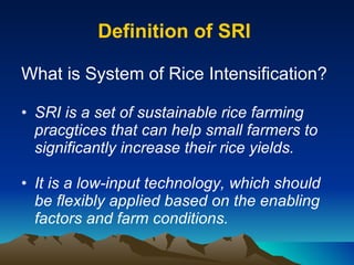 Sri Example 1030 Overview of SRI application and adoption in Cambodia | PPT