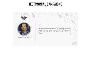 TESTIMONIAL CAMPAIGNS