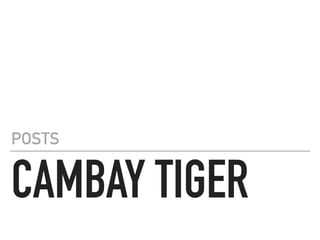 CAMBAY TIGER
POSTS
 