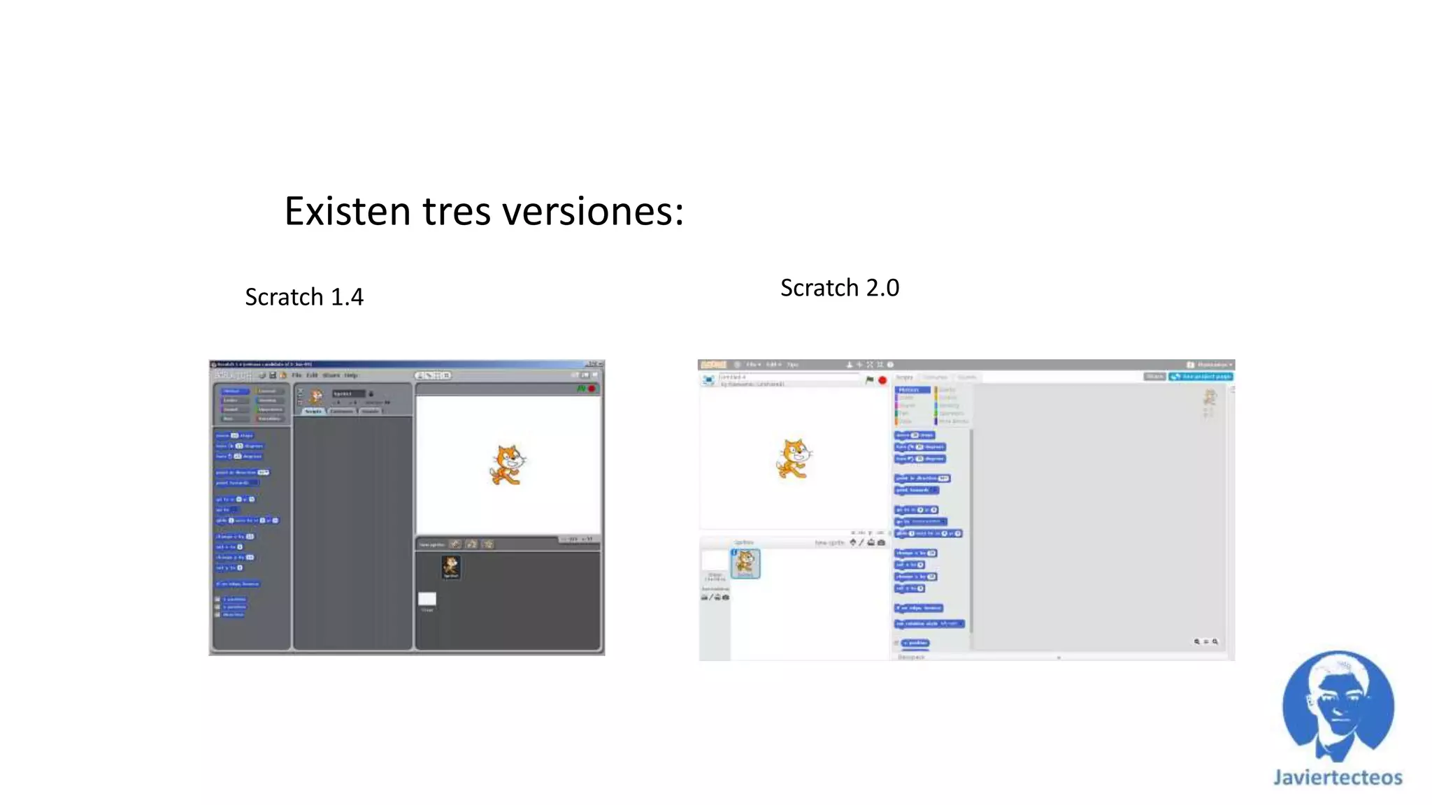Existen tres versiones:
Scratch 1.4 Scratch 2.0
 