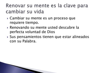 Cambiando Su Manera De Pensar | PPTX