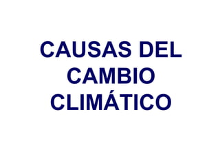 CAUSAS DEL
  CAMBIO
 CLIMÁTICO
 