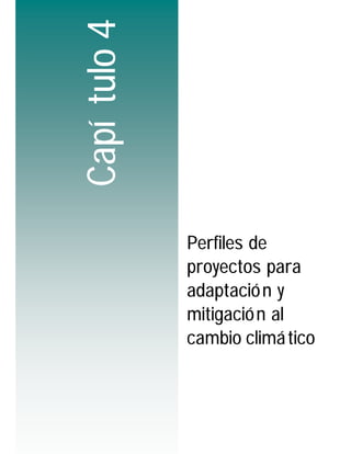 Capí tulo 4


              Perfiles de
              proyectos para
              adaptació n y
              mitigació n al
              cambio climá tico



                            81
 
