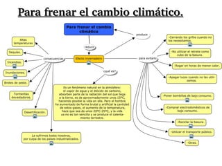 Para frenar el cambio climático.Para frenar el cambio climático.
