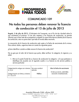 Cambio de las licencias de conducción. colombia 2013