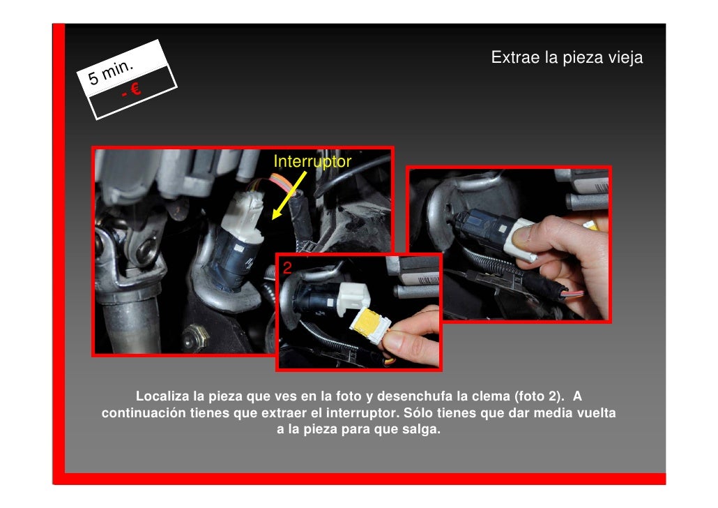 Cambiar el interruptor del pedal del freno