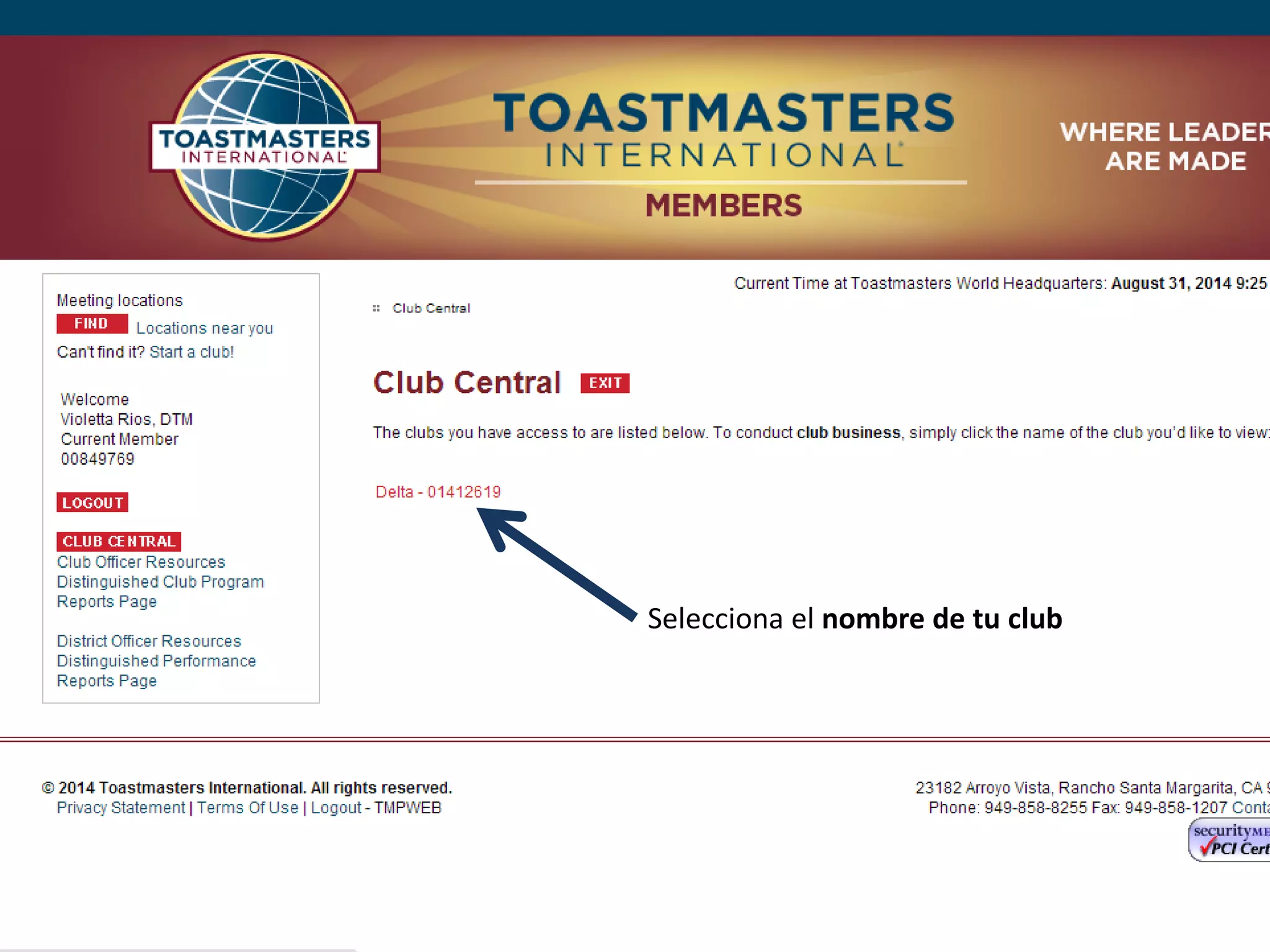 Selecciona el nombre de tu club