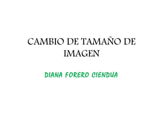 CAMBIO DE TAMAÑO DE
      IMAGEN

   DIANA FORERO CIENDUA
 