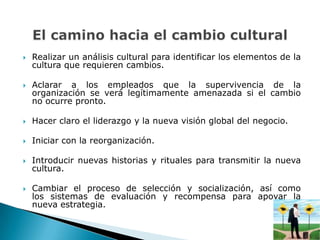 Cambio en la cultura organizacional | PPTX