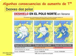 Algunhas consecuencias do aumento de Tª
     Desxeo dos polos




I.E.S. Otero Pedrayo.
       Ourense
 