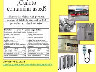 Calentamiento global
http://es.youtube.com/watch?v=ScgpQUGhZVI
 