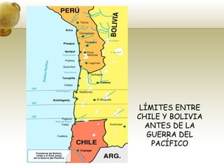LÍMITES ENTRE CHILE Y BOLIVIA ANTES DE LA GUERRA DEL PACÍFICO 