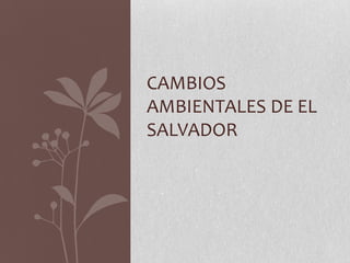 CAMBIOS
AMBIENTALES DE EL
SALVADOR
 