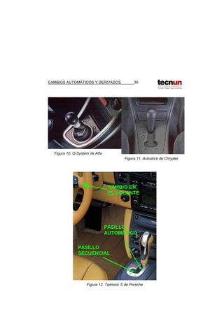 CAMBIOS AUTOMÁTICOS Y DERIVADOS 30
Figura 10. Q-System de Alfa
Figura 11. Autostick de Chrysler
Figura 12. Tiptronic S de Porsche
 