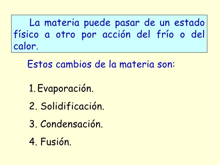 Cambios de estado y ciclo del agua
