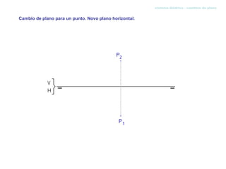 sistema diédrico - cambios de plano


Cambio de plano para un punto. Novo plano horizontal.
 