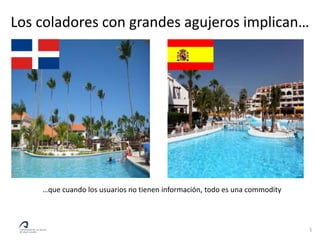 Los coladores con grandes agujeros implican…




    …que cuando los usuarios no tienen información, todo es una commodity



                                                                            5
 