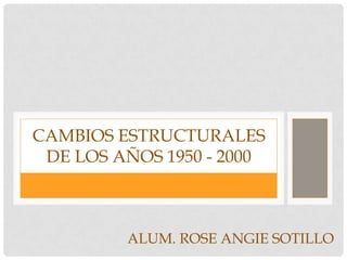 CAMBIOS ESTRUCTURALES
DE LOS AÑOS 1950 - 2000

ALUM. ROSE ANGIE SOTILLO

 