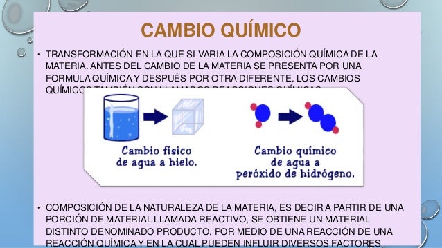 Cambios de la materia