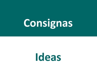 Consignas
Ideas
 