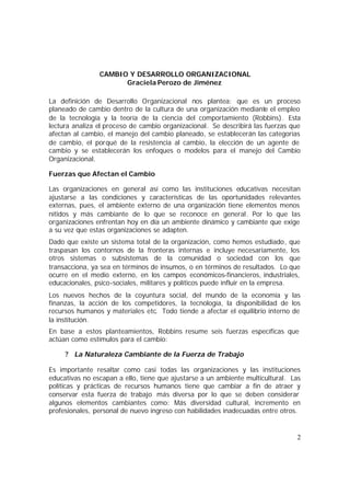 Cambio y desarrollo organizacional | PDF