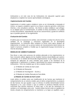 Cambio y desarrollo organizacional | PDF