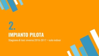 2.
IMPIANTO PILOTA
Stagionedi test inverno 2016-2017 – solo indoor
 