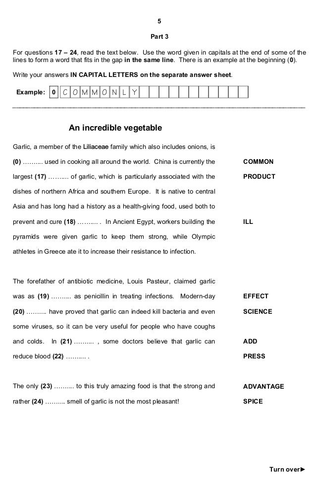 Cambridge english first 2015 sample paper 1 reading and use of englis 